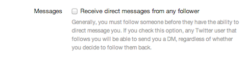 twitter setting direct messages