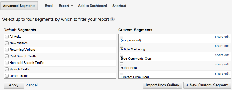 google analytics advanced segment