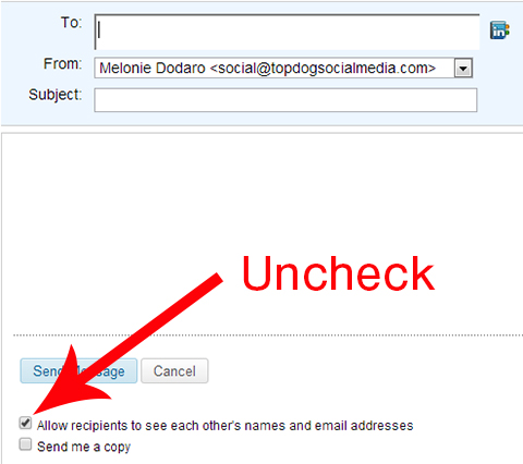 uncheck allow recipients to see