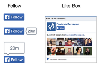 facebook follow and like box buttons