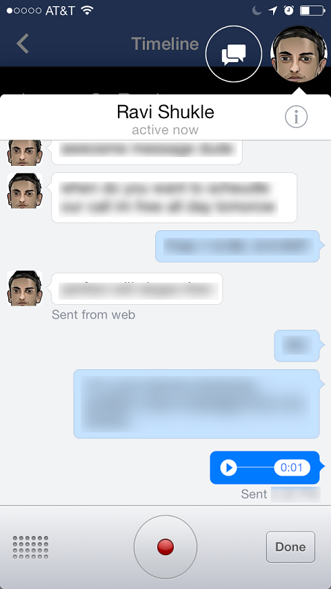 facebook voice message