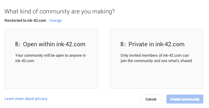 google+ restricted community