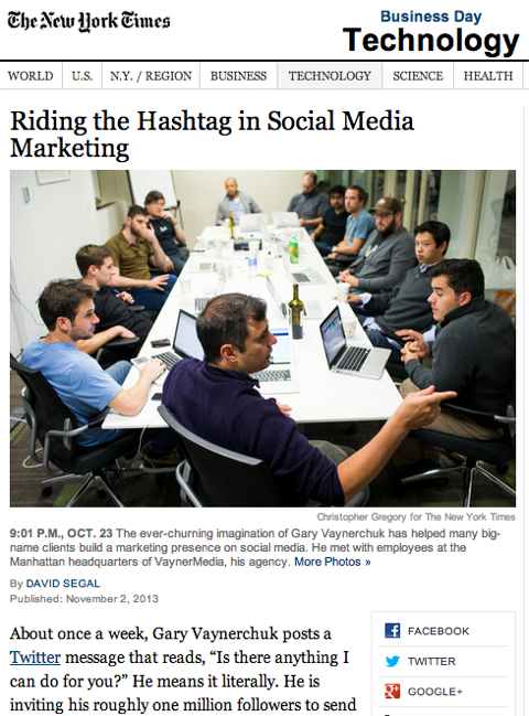 new york times riding the hashtag