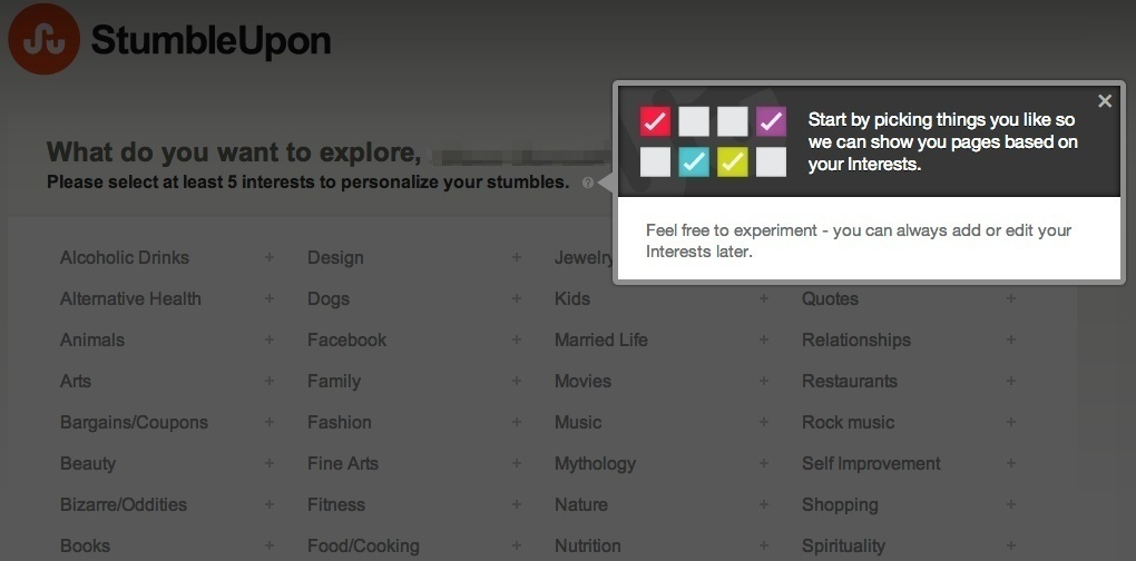 stumbleupon interest category