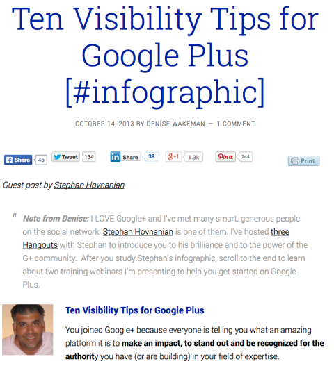 10 visibility tips for google plus