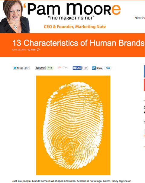 13 characteristics of human brands