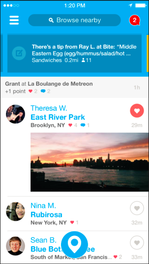 foursquare notifications