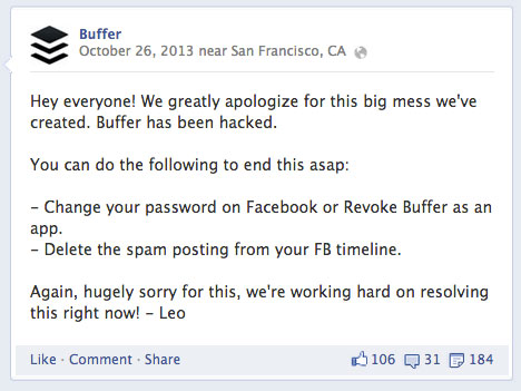 buffer facebook message