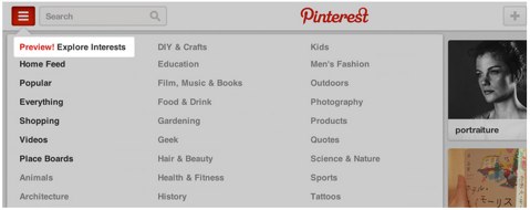 pinterest explore interests