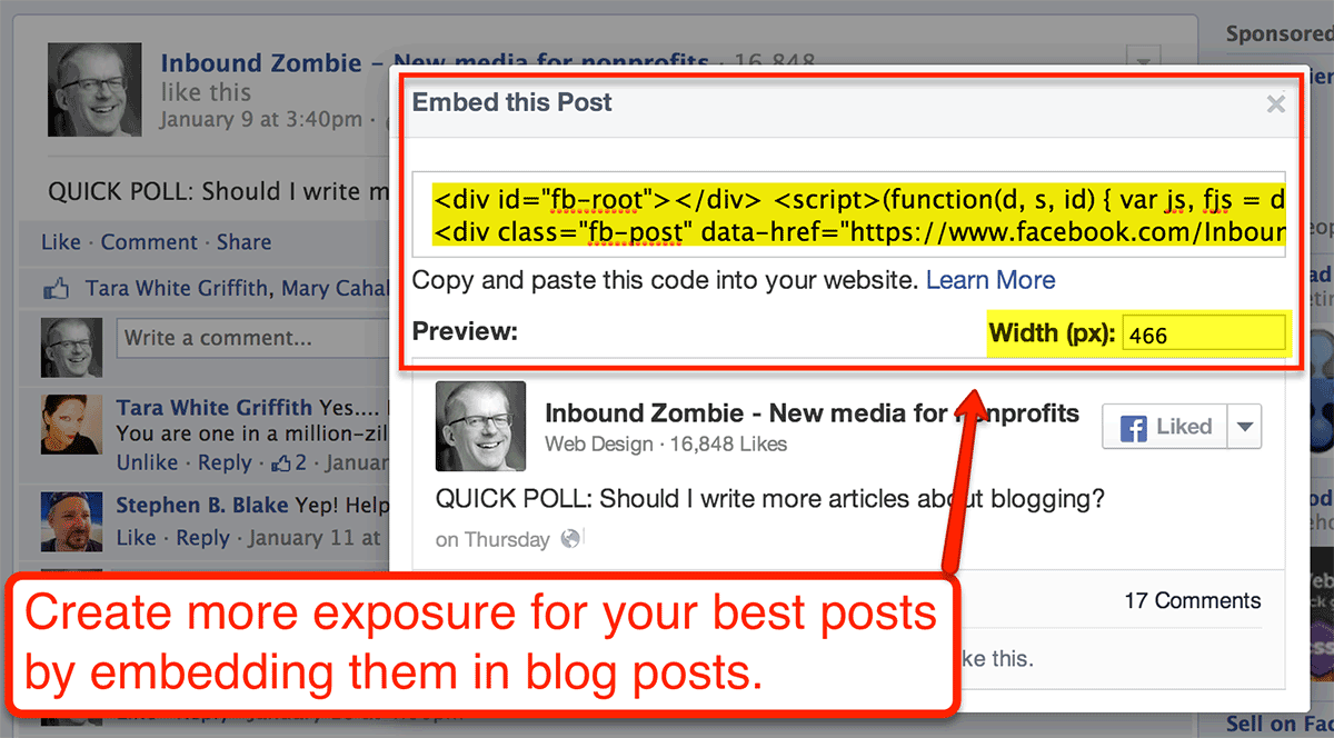 embed facebook posts