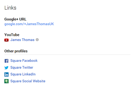 google plus links section