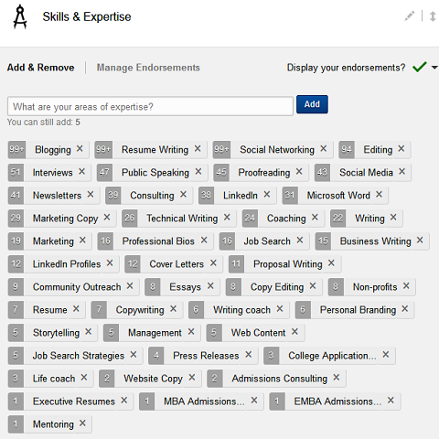 edit linkedin skills
