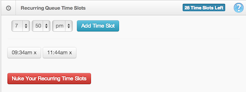 recurring queue time slots