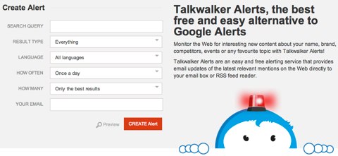 talkwalker alert page