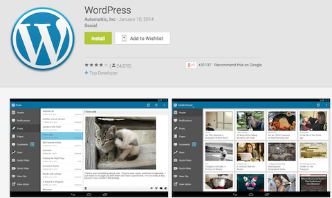 wordpress app