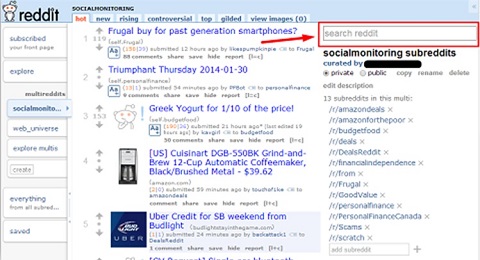 multireddits search box