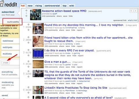 multireddit homepage