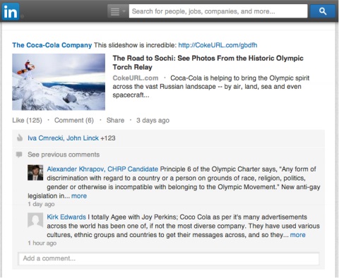 coca-cola olympic content