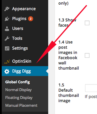 digg digg in wordpress dashboard