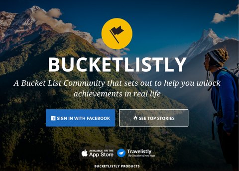 bucketlistly homepage