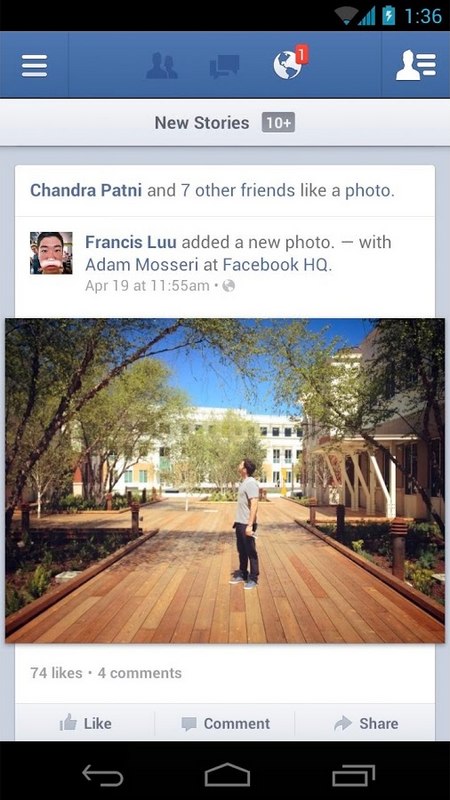 facebook for android update photos