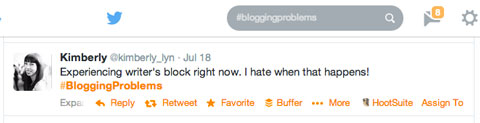 #bloggingproblems tweets