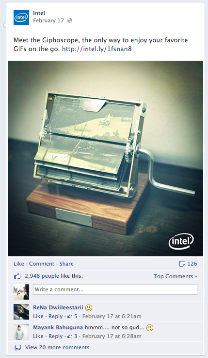 intel post on facebook