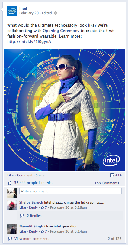 intel post on facebook