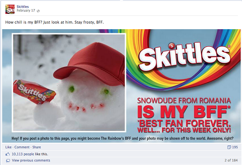 skittles bff post on facebook