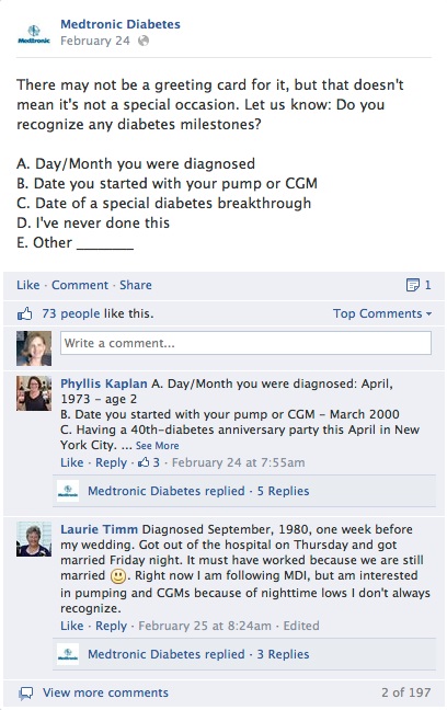 medtronic diabetes first facebook prompt update