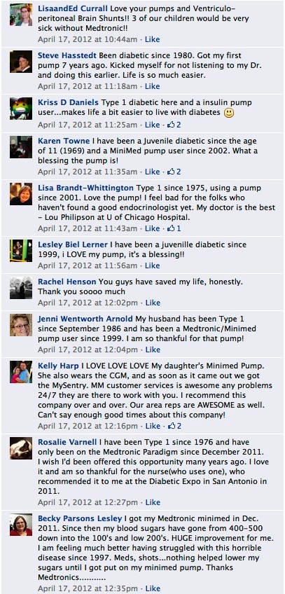 medtronic diabetes first facebook comment stories