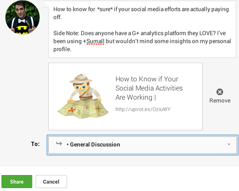 encourage discussion on google+