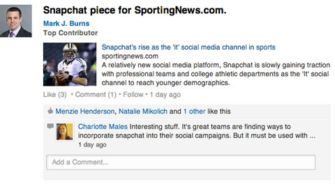 linkedin sports marketing group update