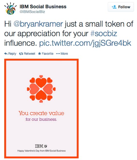 ibm socialbiz valentine tweet