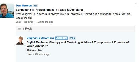 linkedin post comments