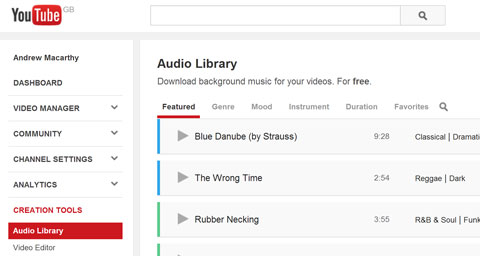 youtube audio library