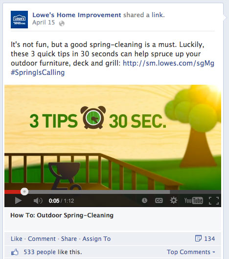 lowes explainer video on facebook