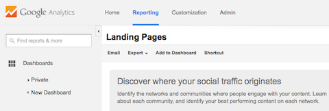 landing pages report in google analytics