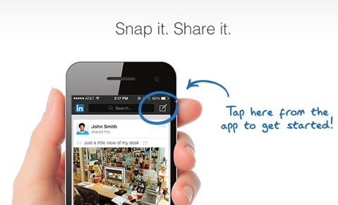 linkedin photo sharing on phone