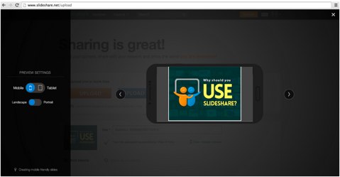 slideshare desktop mobile preview