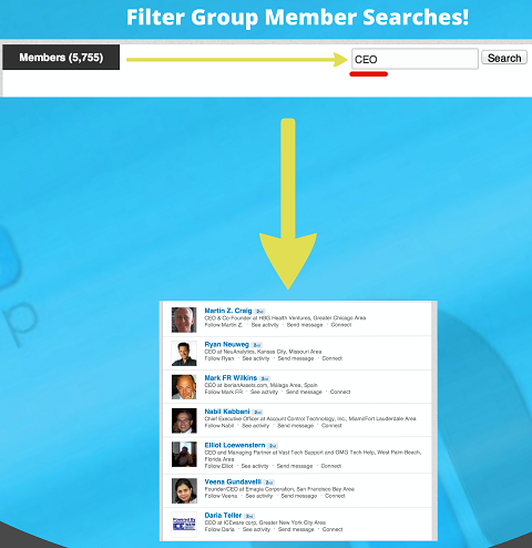 filtered group member search