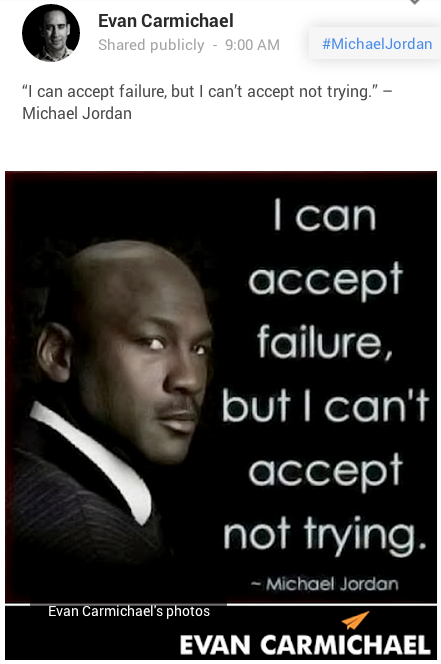 branded image of a michael jordan quote on google+