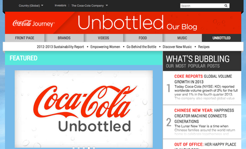 coca-cola's unbottled blog