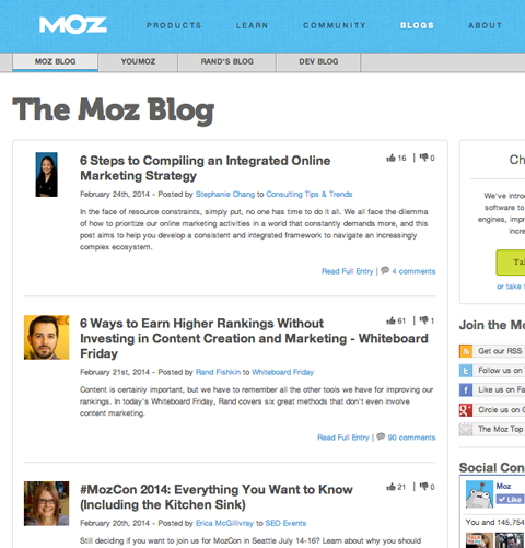 moz blog entries