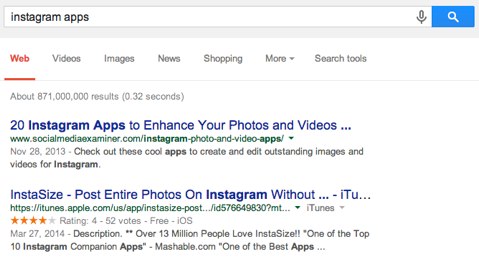 google search instagram apps