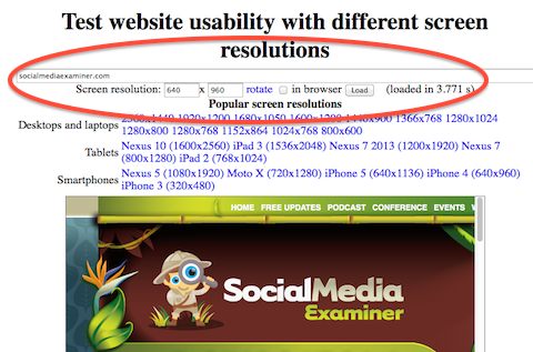 social media examiner resolution test