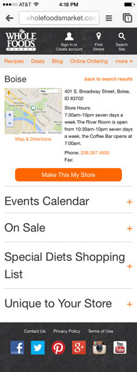 whole foods market mobile site