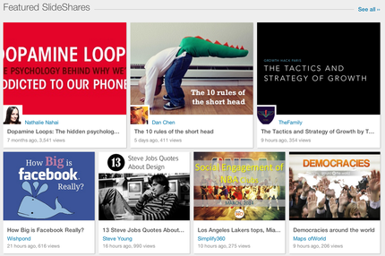 slideshare homepage featured section