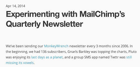 humorous mailchimp post