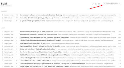 feedly search for social media examiner